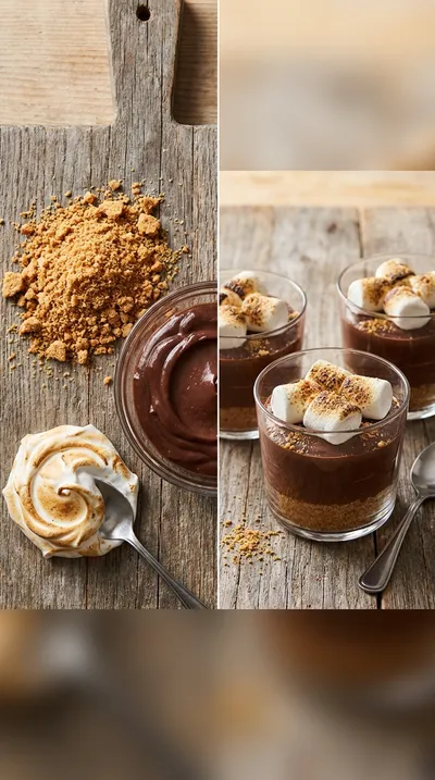 No Bake S'mores Pudding Cups - ready to serve