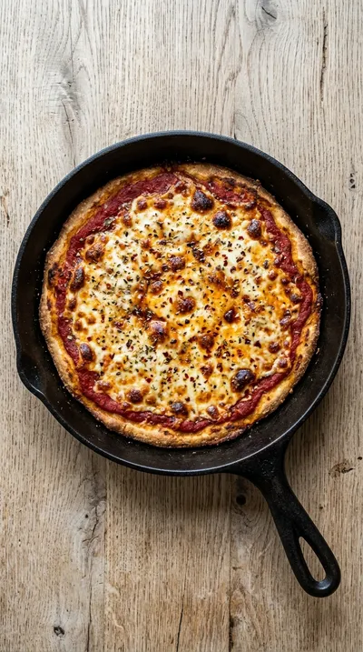 Easiest Sourdough Discard Cast Iron Pizza – Super Crunchy - cooking process