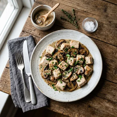 Skillet Chicken and Mushroom Sauce – Quick & Healthy - ready to serve