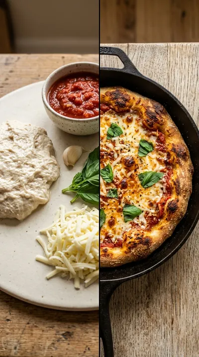 Cast Iron Sourdough Discard Pizza – Quick Crispy Recipe - ready to serve