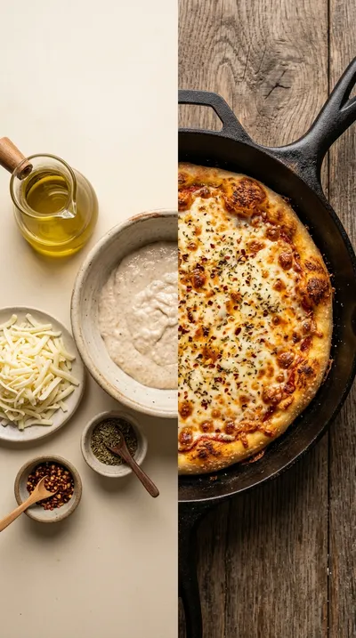 Easiest Sourdough Discard Cast Iron Pizza – Super Crunchy - ready to serve