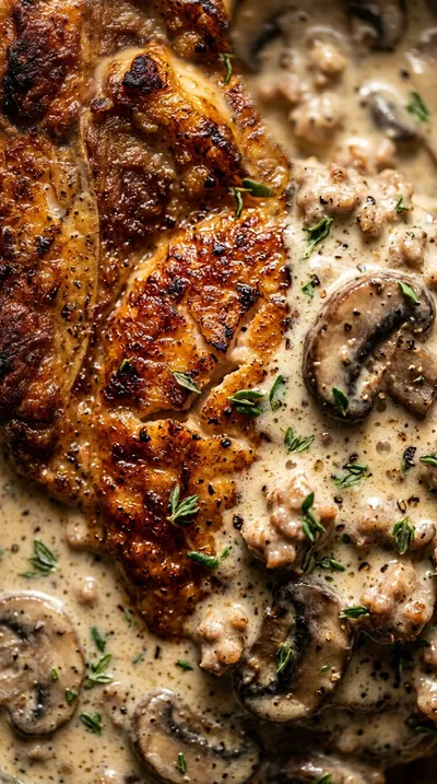 Creamy Chicken Thighs with Turkey Mushroom Thyme Sauce - ingredients preparation