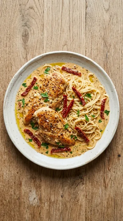 Marry Me Chicken – Creamy Sun‑Dried Tomato Skillet - cooking process