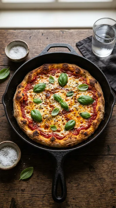 Sourdough Discard Skillet Pizza - cooking process