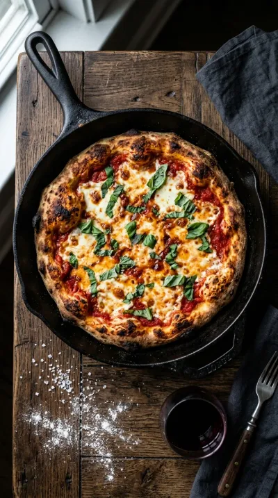 Sourdough Pizza: Crispy Cast Iron Crust - cooking process