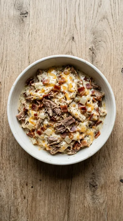 Crockpot Crack Chicken with Ranch, Turkey Bacon & Cheddar - cooking process