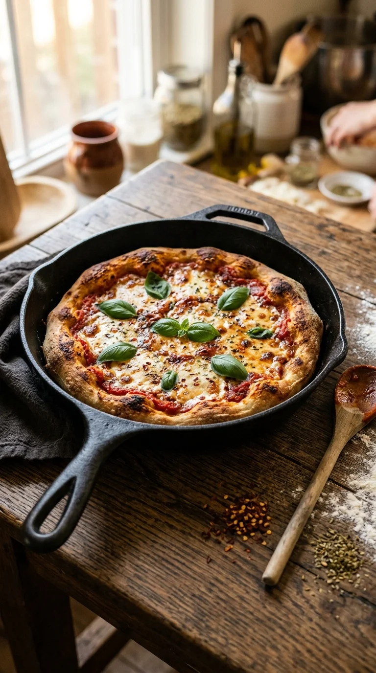Sourdough Discard Skillet Pizza