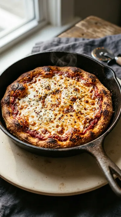 Easiest Sourdough Discard Cast Iron Pizza – Super Crunchy
