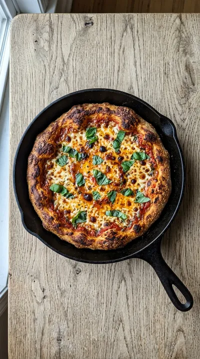 Sourdough Discard Cast Iron Pizza - cooking process