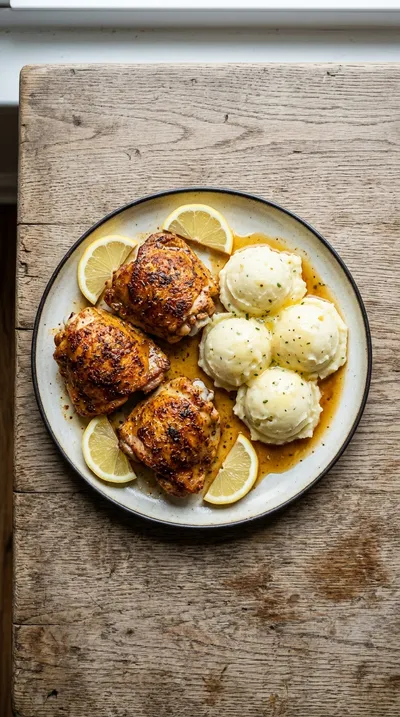 Old Bay Chicken Thighs - cooking process