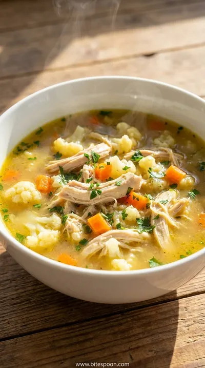 Anti-Inflammatory Cauliflower Chicken Soup Recipe - 30 Min