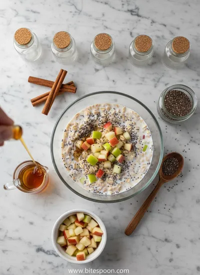 Apple Cinnamon Overnight Oats - cooking process