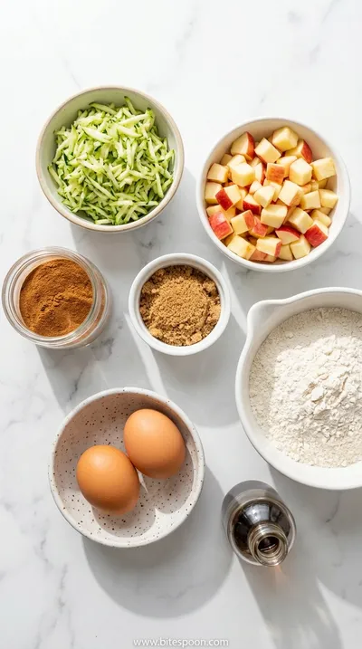 World's Best Apple Cinnamon Zucchini Bread Recipe - ingredients preparation