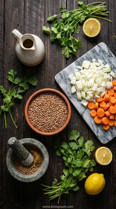 Arabic Lentil Soup: Flavorful and Nutritious Recipe - ingredients preparation