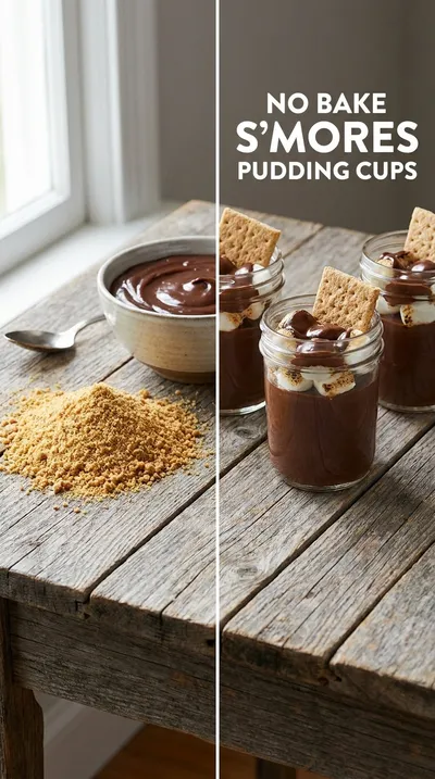 No Bake S'mores Pudding Cups - ready to serve