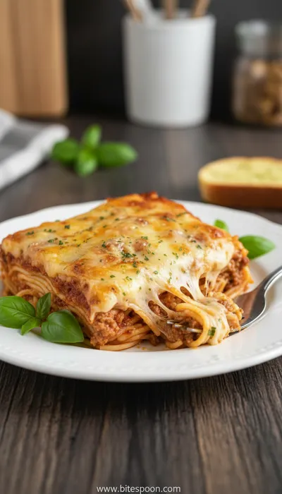Baked Spaghetti Recipe - ready to serve