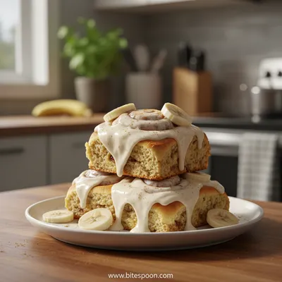 Banana Bread Cinnamon Rolls With Cream Cheese Frosting