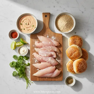 Bang Bang Chicken Sliders - cooking process