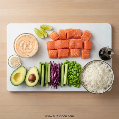 Bang Bang Salmon Bites Bowls - cooking process
