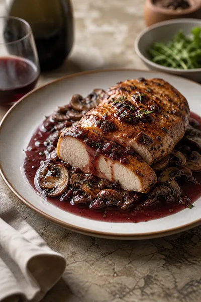 Skillet Chicken and Mushroom Wine Sauce - ingredients preparation