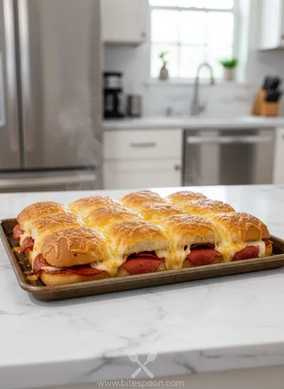 Beef Pepperoni Pizza Sliders Pull-Apart Recipe - ingredients preparation