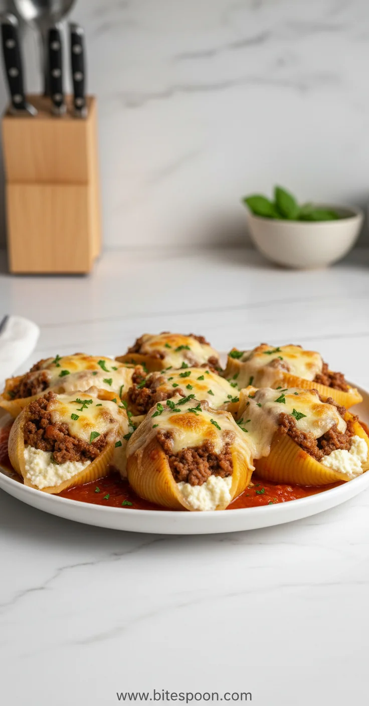Beef-Stuffed Shells With Creamy Ricotta Filling