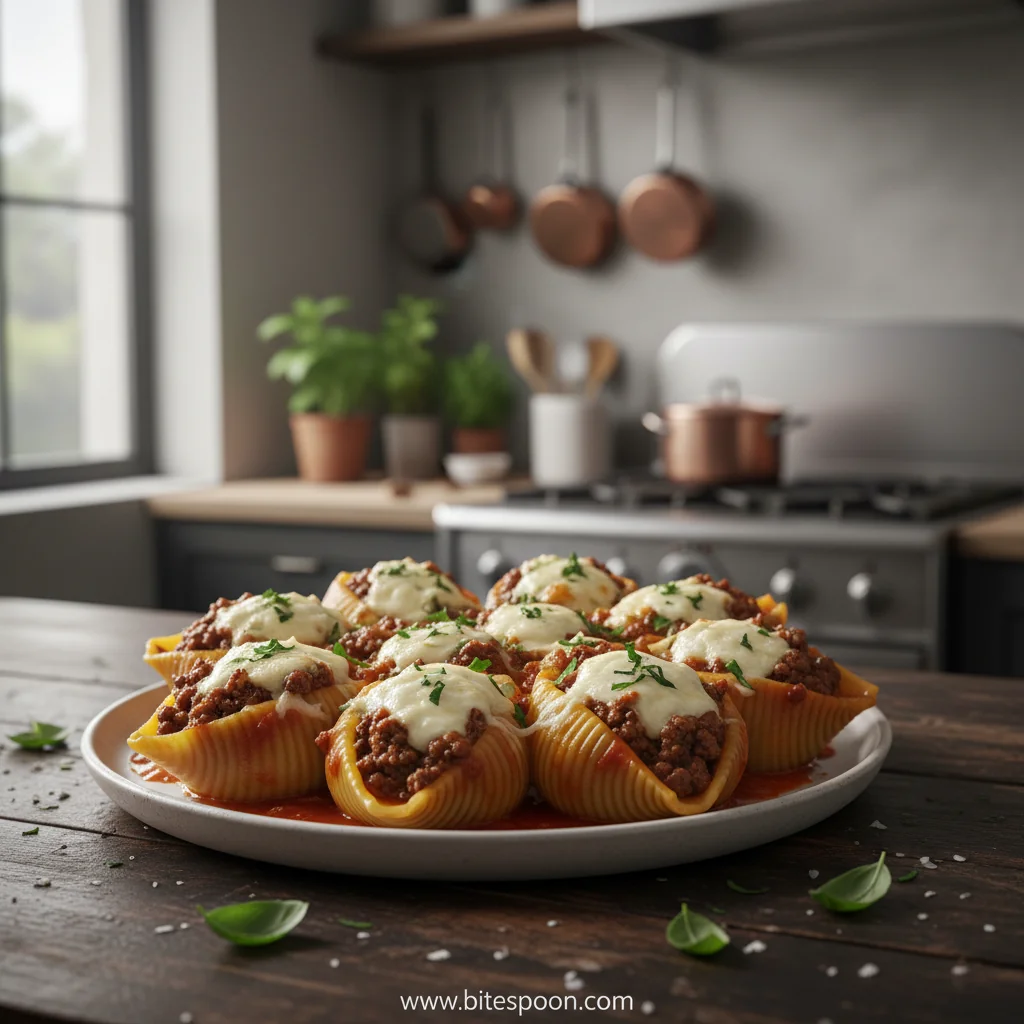 Beef-Stuffed Shells With Creamy Ricotta Filling