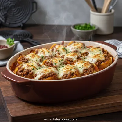 Beef-Stuffed Shells With Creamy Ricotta Filling - ingredients preparation
