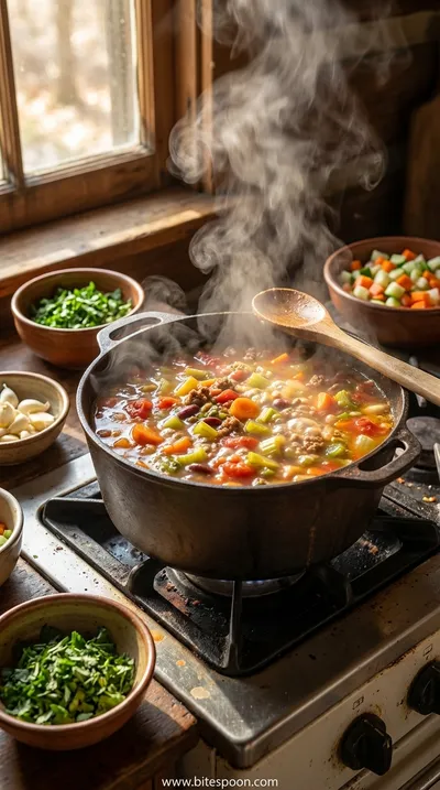 Cozy Lentil and Vegetable Soup - cooking process