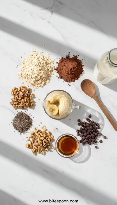 Blended Brownie Batter Overnight Oats - cooking process