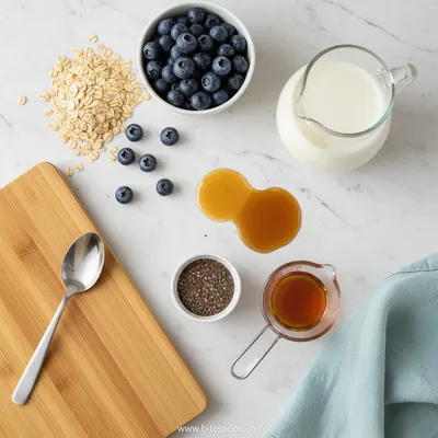 Blueberry Chia Overnight Oats - cooking process