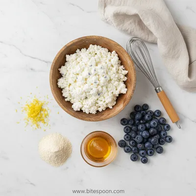 Blueberry Lemon Zest Cottage Cheese Bites - cooking process