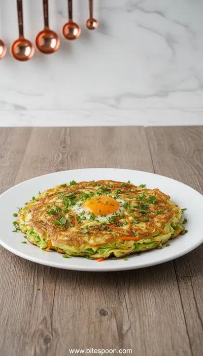 Cabbage Omelet Quick and Easy Recipe - ready to serve