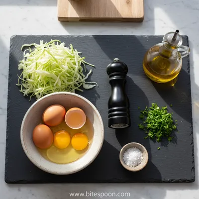 Cabbage Omelet Quick and Easy Recipe - cooking process