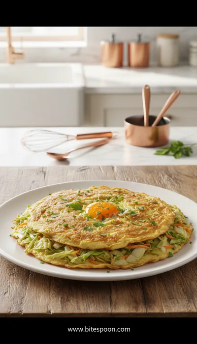 Cabbage Omelet Quick and Easy Recipe