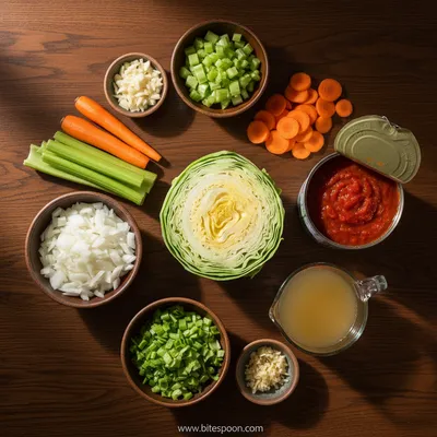 Cabbage Soup Recipe - ingredients preparation