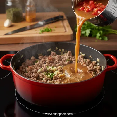 Cabbage Soup with Ground Beef Recipe - cooking process