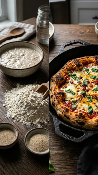 Sourdough Pizza: Crispy Cast Iron Crust - ready to serve
