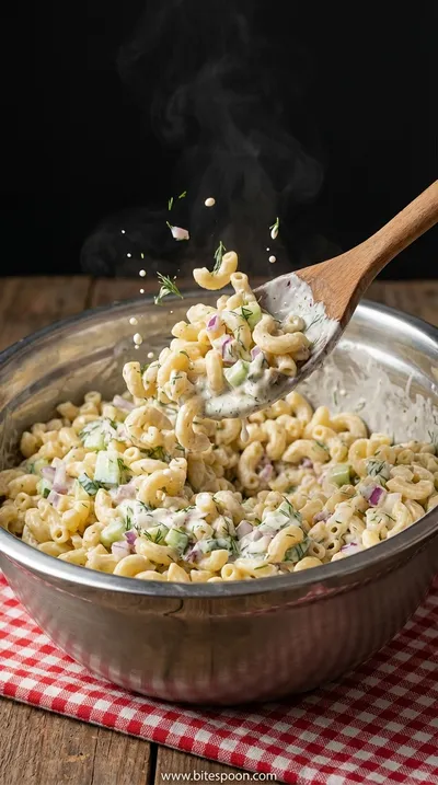 Cheddar Sour Cream Macaroni Salad Recipe - cooking process