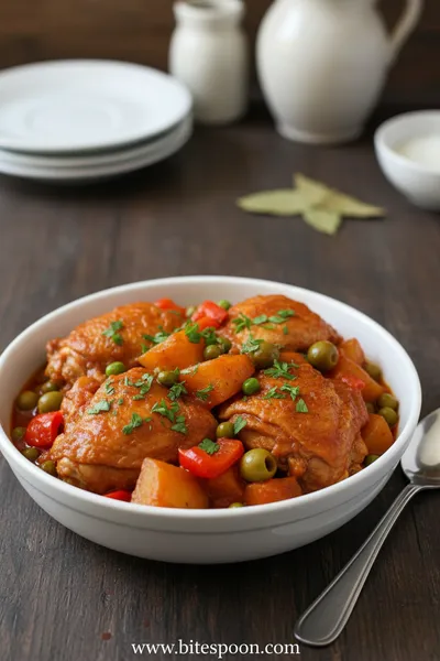 Chicken Afritada Spanish Style Chicken Stew - ready to serve