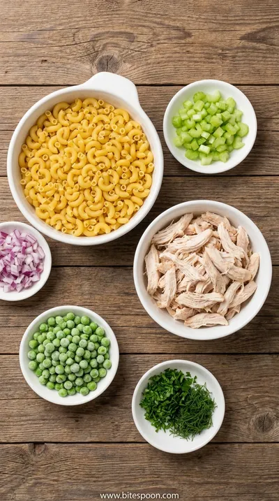 Chicken Macaroni Salad: Delicious Pasta Recipe - ingredients preparation