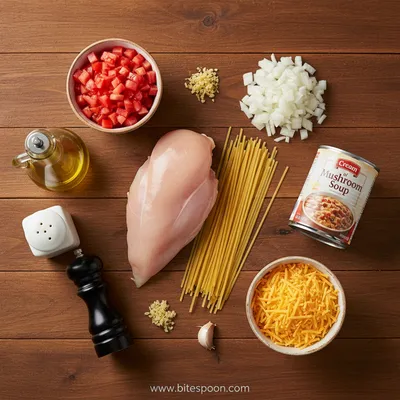 Quick and Easy Chicken Spaghetti - cooking process
