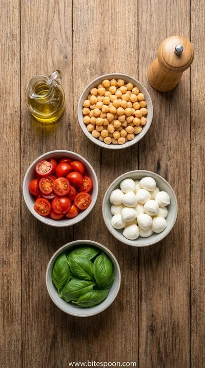 Chickpea Caprese Salad: Fresh & Easy Recipe - ingredients preparation