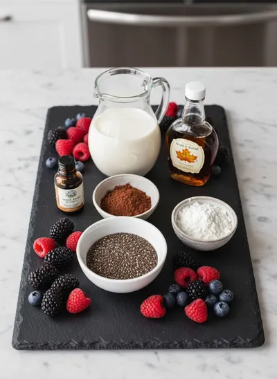 Chocolate Chia Seed Pudding – High‑Protein Easy Recipe - ingredients preparation