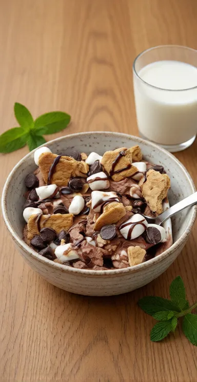 Chocolate Protein S’mores Bowl - ready to serve