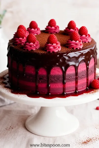 Chocolate Raspberry Cake - ready to serve