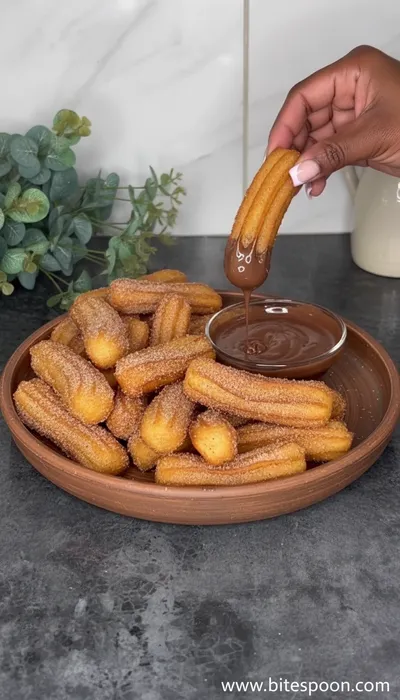 Homemade Churros Recipe with Cinnamon Sugar - ready to serve