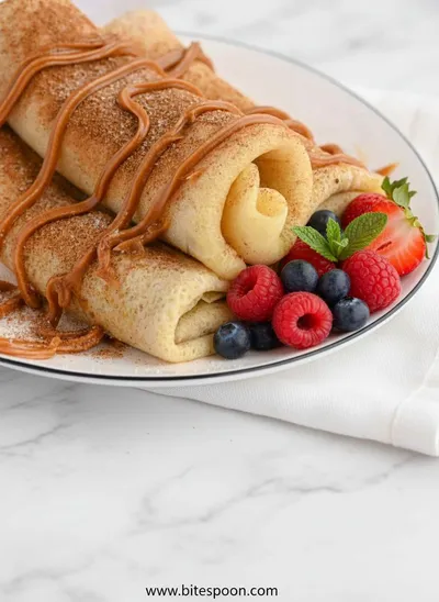 Cinnamon Roll Protein Crepes - ready to serve