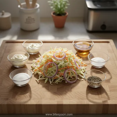 Coleslaw – Simple Quick Recipe - ingredients preparation