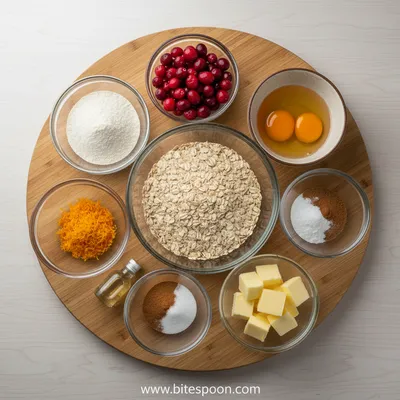Cranberry Orange Oatmeal Muffins - ingredients preparation